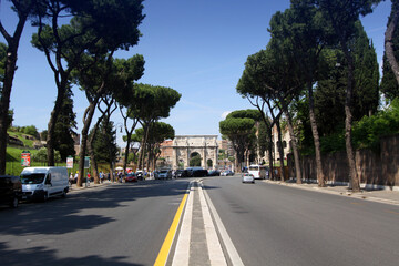 Wall Mural - road to the arch of Constanine 