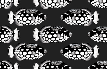 Wall Mural - Seamless marine sea pattern.