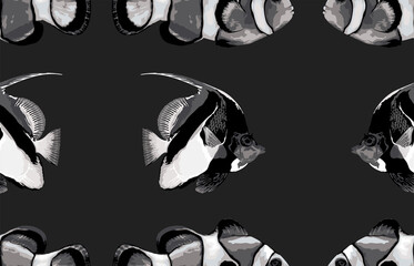 Wall Mural - Seamless marine sea pattern.