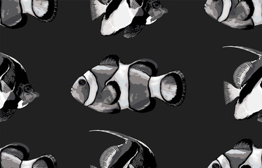 Wall Mural - Seamless marine sea pattern.