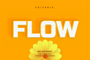 Flower Yellow Text Effect Editable Premium Vector