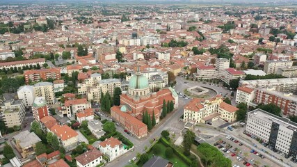 Wall Mural - Landscape of Italian town of Udine, panoramic view from drone