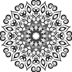 Poster - Creative mandala design. Black and white mandala.Mandalas for coloring book. decorative element.