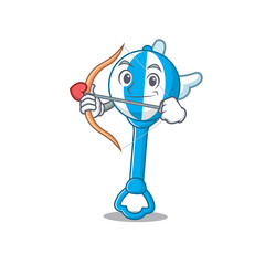 Sticker - Rattle toy in sweet romantic cupid cartoon drawing with arrow