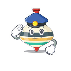 Sticker - Police officer cartoon drawing of top toy wearing a blue hat