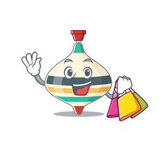 Sticker - wealthy top toy cartoon character with shopping bags