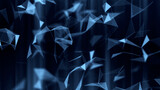 Fototapeta Przestrzenne - Abstract blue plexus geometric background