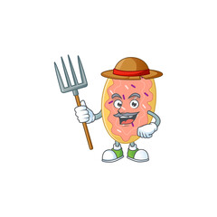 Poster - Caricature picture of Farmer bread with hat and pitchfork