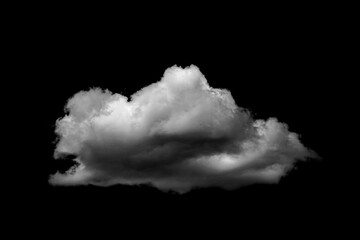 White cloud isolated on black background realistic cloud.