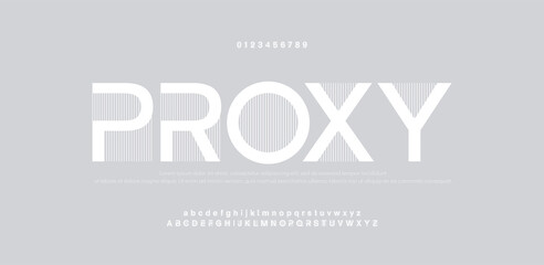 Aufkleber - Abstract Fashion font alphabet. Minimal modern urban fonts for logo, brand etc. Typography typeface uppercase lowercase and number. vector illustration