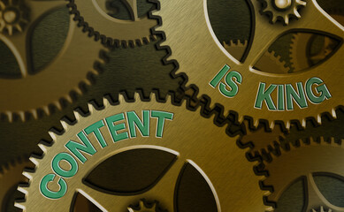 Poster - Writing note showing Content Is King. Business concept for believe that content is central to the success of a website