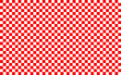 Red and white checkered pattern background. Vector illustration of red and white squares. Wallpaper consist of repeatable texture. Croatian checkerboard concept.