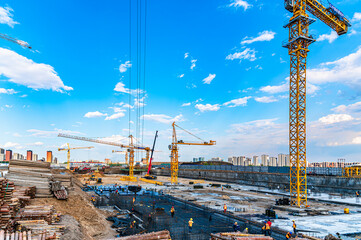 Construction and expansion of the construction site scene in Changchun New District, China