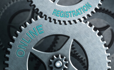 Fototapete - Text sign showing Online Registration. Business photo text System for subscribing or registering via the Internet