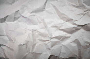 Crumpled white paper sheet texture