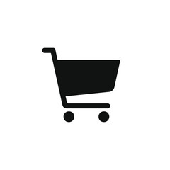 Poster - Shopping cart icon symbol. Flat shape web store button. Online shop logo sign. Vector illustration image.Black silhouette isolated on white background.