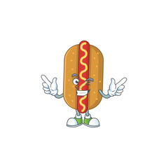 Sticker - Cartoon drawing concept of hotdog showing cute wink eye