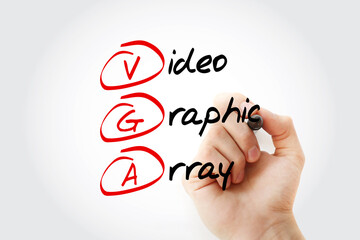 Aufkleber - VGA - Video Graphic Array acronym, technology concept background