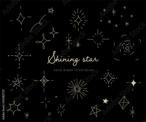 おしゃれでかわいい手書きの星のイラスト キラキラ 素材 Stock Vector Adobe Stock