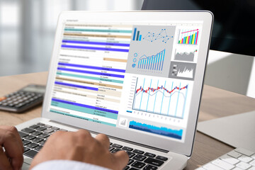 Poster - work hard data analytics statistics information business technology swot business analyzing financia