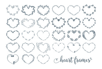 Wall Mural - vectot botanical heart frames