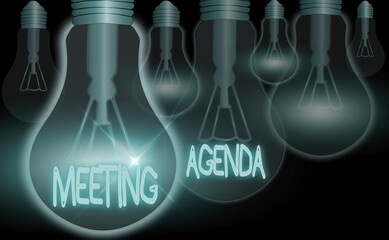Fototapete - Conceptual hand writing showing Meeting Agenda. Concept meaning items that participants hope to accomplish at a meeting