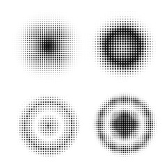 Poster - Set of halftone circle. Vector vintage gradient dots background. Abstract texture with black particles.