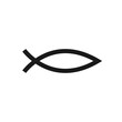© M-KOS - Christianity symbol fish isolated vector outline icon in flad