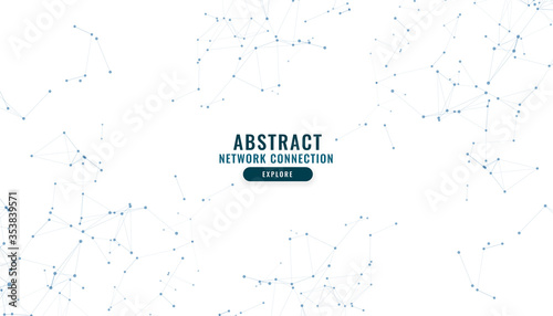 Cuadros en Lienzo low poly digital network lines connecting mesh background