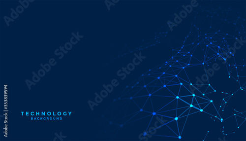 Fotomural abstract digital technology background with network connection lines