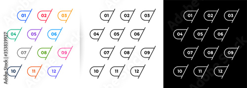 Cuadros en Lienzo set of one to twelve line style bullet point numbers