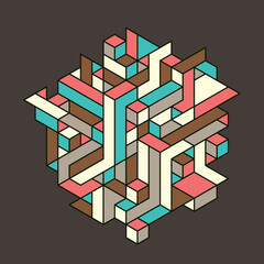 Poster - abstract geometric background in isometric style. vector illustration.