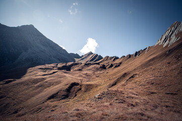 Cloudy sky with view of a mountain range in South Tyrol