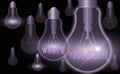 Fototapete - Writing note showing Whats Your Storyquestion. Business concept for manner of asking an individual about past life events