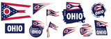 Fototapeta  - Vector set of flags of the American state of Ohio in different designs