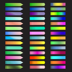 Fototapete - Vector image of a sticky sticker on paper. Set of labels and bookmark ribbons.