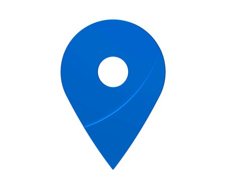 Location pin. Location symbol. Blue navigator pin checking. 3D illustration.