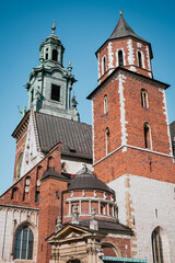 Wall Mural - Cathedral of St Stanislaw and St Vaclav and Wawel Castle during the day in Krakow, Poland