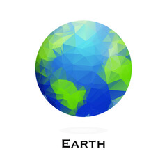 polygonal globe. Planet earth with Polygonal style. Low polygon Vector illustration. The earth before Pollution. 