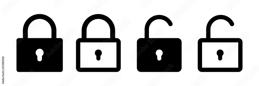 Lock vector icon. Security symbol. Lock web button design. Security system. Vector isolated lock icon. - obrazy, fototapety, plakaty 