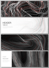 Wall Mural - The minimalistic vector illustration of the editable layout of headers, banner design templates. 3D grid surface, wavy vector background with ripple effect.