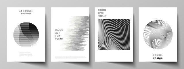 Canvas Print - Vector layout of A4 format modern cover mockups design templates for brochure, flyer, booklet, report. Geometric abstract background, futuristic science and technology concept for minimalistic design.