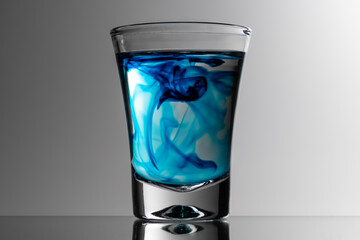 Glass cup for blue tequila