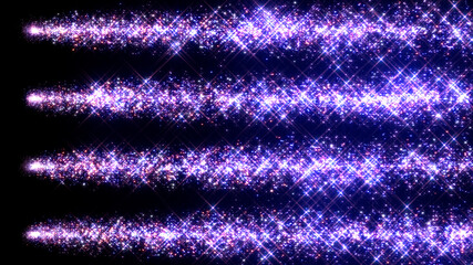 Wall Mural - Light waterfall fireworks star particle 3D illustration background.