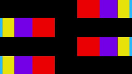Poster - Colored abstract 10 moution grapfics transition at black background. 3d rendering. Cgi loop animation.