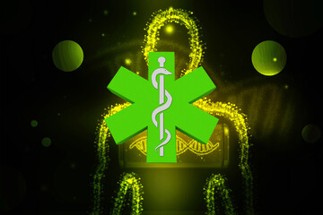 3d illustration medicine pharmacy sign snake
