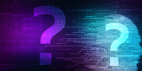 Poster - 
2d illustration question mark background