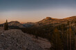 Sunset over the Tioga Pass that leads to Yosemite National Park