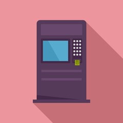 Wall Mural - Cash atm icon. Flat illustration of cash atm vector icon for web design