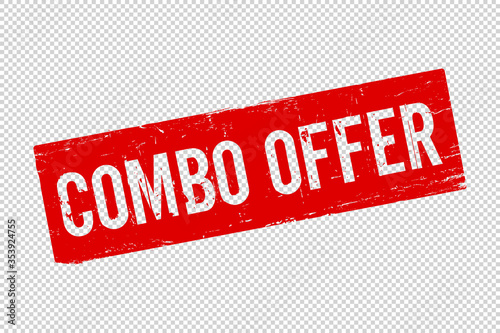 Fotografía Isolated Combo Offer red rubber stamp